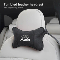 หมอนรองคอป้องกันกระดูกสันหลังพร้อมโลโก้รถยนต์ สำหรับ Audi Sline S4 S6 S7 SQ5 SQ7 A3 A4 A5 A6 A7 A8L 
