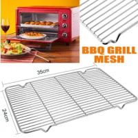 BBQ Grill Meshes Oven Net Stainless Steel Wire Steaming Kebab Barbecue Rack BBQ Kitchen Tools