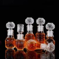 1Pcs small size 50ML whiskey decanter with Airtight stopper barware home Liquor Glass Alcohol Bottle