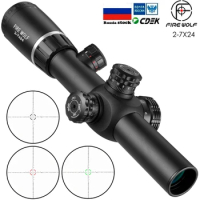 Fire Wolf 2-7X24 Hunting Equipment Tactical Optical Sight Red Dot Llluminated Airsoft Accessories Rifle Scopes for Hunting