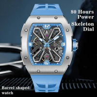 BEXEI 9113 Automatic Mechanical watch for men Luxury 80 Hours Power Barrel shaped Sapphire Mirror Lu