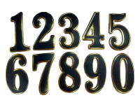 數字貼 KC002  識別貼 個性貼 信箱 號碼牌 桌牌 門牌 裝飾貼 黑底 立體 金邊 單一個數字售 客製化