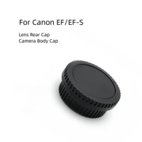 Rear Lens Cover+Camera Body Cap Anti-dust Protection ABS Plastic Black for Canon EOS EF EFS 5DII 6D Camera Accessories L