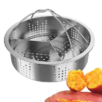 Stainless Steel Steam Rack Pot For Instant Cooker Vegetable Steamer Basket With 3 Divider Kitchen Cooking accessories Tool