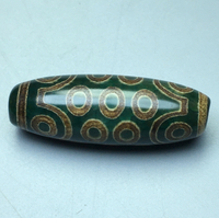 西藏天然真品綠玉髓風化亮面21眼回紋天珠散珠手鏈項鏈配珠