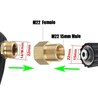 ข้อต่อท่อน้ำแรงดันสูง ด้ายใน M22 เป็นด้ายนอก M22 15