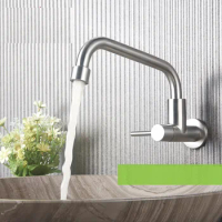 SUS 304 Stainless Steel Single Liver Wall mounted Cold Water Faucet