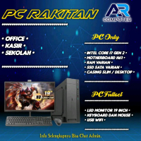 Komputer PC Rakitan Core i7 2600 Gen 2 Slim / Desktop Fullset Siap Pakai dengan LED Monitor 19 Inch 