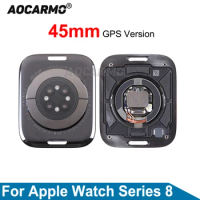 Aocarmo For Apple Watch Series 8 45mm GPS Rear Glass Back Cover With Wireless Charging Coil Replacement Part