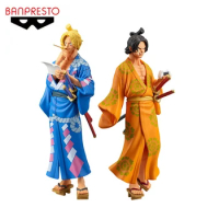 Glazovin 100% Original Genuine One Piece Magazine Kimono 18cm Portgas D Ace Sabo Action Figure PVC Model Toys Gift