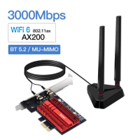 3000Mbps Wireless WiFi 6 Intel AX200 PCIe Adapter Bluetooth 5.2 Network Wifi Card 802.11ac/ax AX200NGW Wi-fi Wlan Card For PC
