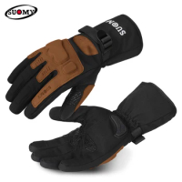 SUOMY Winter Motorcycle Riding Gloves Anti-drop Protective Shell Motorcycle Rider Waterproof Autumn Warm Gloves Grey Pink Brown