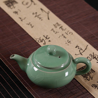 青瓷茶壺單壺龍泉哥窯冰裂功夫茶具陶瓷帶過濾大號泡茶壺中式家用