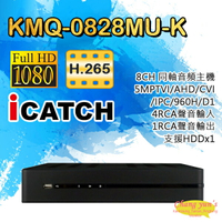 昌運監視器 可取 KMQ-0828MU-K 4音 IO接點 8路數位錄影主機 DVR【APP下單跨店最高22%點數回饋】