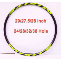 2Pcs 29/27.5/26 Inch Aluminum Alloy Mountain Bike Rim 24/28/32/36 Hole Disc Brake Rim Double-layer MTB Parts Customized