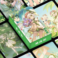 การ์ด Lomo แบบโฮโลแกรมเลเซอร์ GENSHIN NAHIDA, 50 55pcs, การ์ดโฟโต้การ์ด Furina Wanderer, การ์ดภาพ Ke