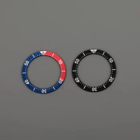 MOD 29.5mm*23MM Black Red/Blue Flat Aluminum Green Luminous Beads Bezel Insert For SEIKO 4205-014 ladies diving watch
