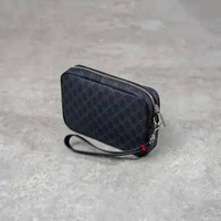 Tas GUCCI GG MONOGRAM DARK GREY CLUTCH WITH HANDLE 100% ORIGINAL 23X4X15CM