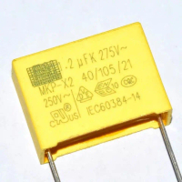 ตัวเก็บประจุนิรภัย MKP-X2, 1.2uf, 275v / 250V, ระยะเท้าสินค้าในสต็อก, ยิงตรง