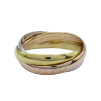 【二手名牌BRAND OFF】Cartier 卡地亞 18K 黃金 白金 玫瑰金 Trinity 三環戒 戒指 B42351