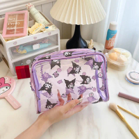【SANRIO 三麗鷗】三麗鷗明星大容量透明收納包化妝包 盥洗包旅行收納包(酷洛米/美樂蒂/凱蒂貓/
