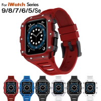 For Apple Watch Case Ceramic Carbon Fiber Case 44/45mm Versatile Fashion Trend Apply to For iWatch Series 4/5/6/7/8/9/SE