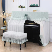 Modern Minimalist Piano Dust Cover Lace Embroidered Fabric for Beautiful Covers Household Dustproof Piano Stool Cover