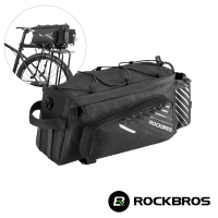【ROCKBROS洛克兄弟】自行車貨架包 9L-13L(馬鞍包/置物/收納包/單車/環島/自助旅行/RB-A9-BK)