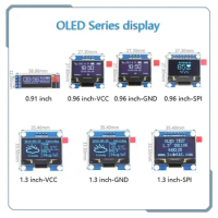 1pcs blue word OLED series 0.91 inch/0.96 inch/1.3 inch OLED display module IIC I2C SPI 128X64 I2C SSD1306 12864 LCD for