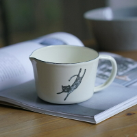 [現貨]可愛貓咪琺瑯量杯 500ml [來雪拼]咖啡杯牛奶杯紅茶杯