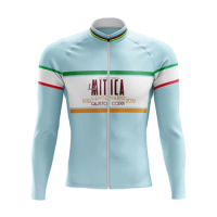 Man Winter Thermal Fleece or Thin New Retro Long Sleeves Cycling Jersey OSCROLLING