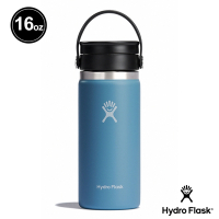 Hydro Flask 16oz/473ml 寬口旋轉咖啡蓋保溫瓶 雨滴藍