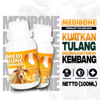 MEDIBONE Penguat Tulang Sapi 100ml β Vitamin Kalsium Ca + Vitamin D Sapi & Kambing , Suplemen Pertum