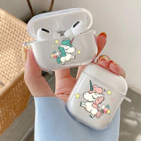 Couple Cartoon Unicorn Silicone Cover for Airpods 1/2 3 Earphone Soft Protector Fundas for Airpods Pro Air Pods Charging Box Bag