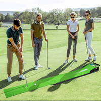 高爾夫練習墊 高爾夫球推桿毯 訓練器 室內辦公室推桿練習模擬沙水洞Putting Mat