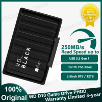 Western Digita WD BLACK 8TB 12TB D10 Game Drive for Xbox Desktop External Hard Drive HDD (7200 RPM) with 1-Month Xbox Game Pass