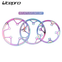 Rainbow Folding Bicycle Chainwheel Single Speed Chainring 130BCD 45T 47T 53T 56T 58T Colorful BMX Chainwheel Bike Crankset Tooth