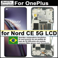 100% Original 6.43" AMOLED For OnePlus Nord CE 5G EB2101 LCD Display Touch Screen Panel Digitizer For OnePlus Nord CE 5G EB2103