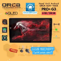 ORCA PRO+ G3 Android 9" 6/128 GB SIM Card NFC Head Unit Tape Mobil 9 inch GEN3 QLED + Kamera Mundur