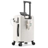 商務前置開口行李箱|小型登機輕便拉杆箱|杯架|旅箱（平行進口）