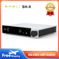 SMSL SH-X Hi-res Headphone Amplifier 6.35mm/4.4mm Headphone AMP 3Gains Switchable High-End Pre-amp 80pcs High Power op-amps