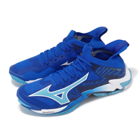 Mizuno 排球鞋 Wave Lightning Neo 3 男鞋 藍白 MUGEN PACK 室內運動 美津濃 V1GA2402-01