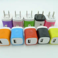 300pcs/lot Colorful 1A US Plug AC Power Adapter Home Trave Wall charger single port USB Charger for iPhone 7 5 6 plus