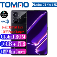 Global ROM Realme GT Neo 5 SE Mobile Phone 6.74" 144Hz Snapdragon 7+ Gen 2 Octa core 5500mAh 100W 64MP Main Camera Google Play