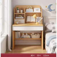 簡易電腦桌（田園橡木+白80cm）