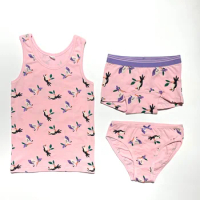 Children Underwear Girl Tank Top Swallow Quality Cartoon Design Kids Shorts Cute Boxer Pink Brief Panties