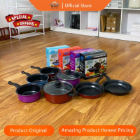 Luckies Panci Set 3 IN 1 Anti Lengket Panci Isi 3 Tutup Kaca Panci Set Pot Cookware Set Anti Lengket