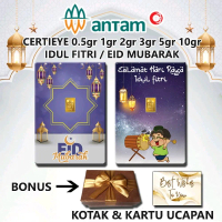 Logam Mulia Emas ANTAM EID MUBARAK IDUL FITRI Gift Series Custom Certieye Certicard