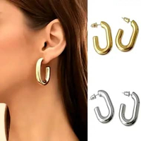 Uvelle U Bold Statement Hoop Earrings Anting Hoops Tusuk U Shape Hijab Friendly Chunky Tebal Besar S