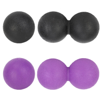 運動筋膜球 TPR 按摩球 雙球款(黑色/紫色)